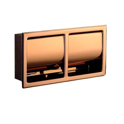 CUDVOLHTU 304 Edelstahl Einbau-Toilettenpapierrolle Rollenpapierhalter Roségold Mattschwarz Poliert(Rose Double H) von CUDVOLHTU