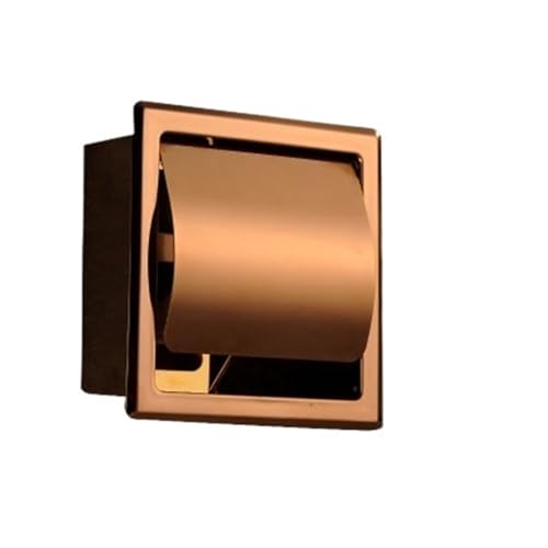 CUDVOLHTU 304 Edelstahl Einbau-Toilettenpapierrolle Rollenpapierhalter Roségold Mattschwarz Poliert(Rose Single) von CUDVOLHTU