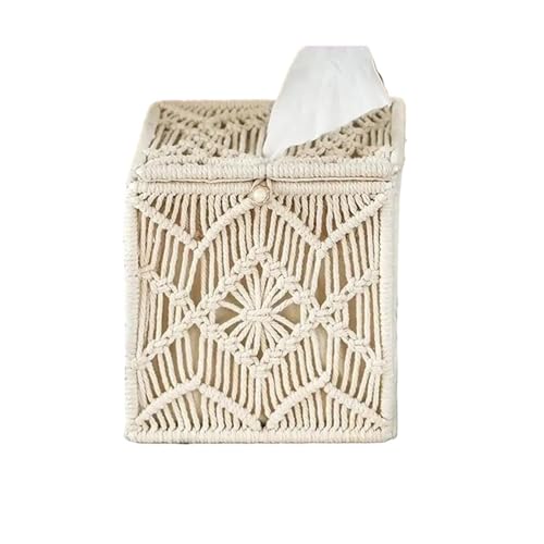 CUDVOLHTU A23P 4X Taschentuchbox-Abdeckung Boho-Halter mit Perlenschnalle, Makramee-Serviettentücher von CUDVOLHTU