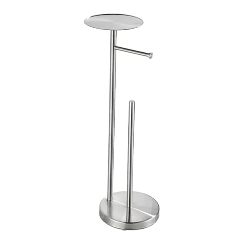 CUDVOLHTU ABPP-Freistehende Toilettenpapierhalter, Edelstahl-Rostschutz, stehendes Toilettenpapier(Brushed Silver) von CUDVOLHTU