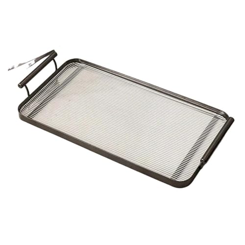 CUDVOLHTU Acryltablett im nordischen Stil, kreativer Dessertteller, modischer Nachmittagstee-Serviertablett, süßer Teller, Heimgebrauch(Gun Gray Tray Large) von CUDVOLHTU