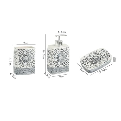 CUDVOLHTU Badezimmer aus Keramik im böhmischen Stil, quadratische, farbenfrohe Mundspültasse(3PCS) von CUDVOLHTU