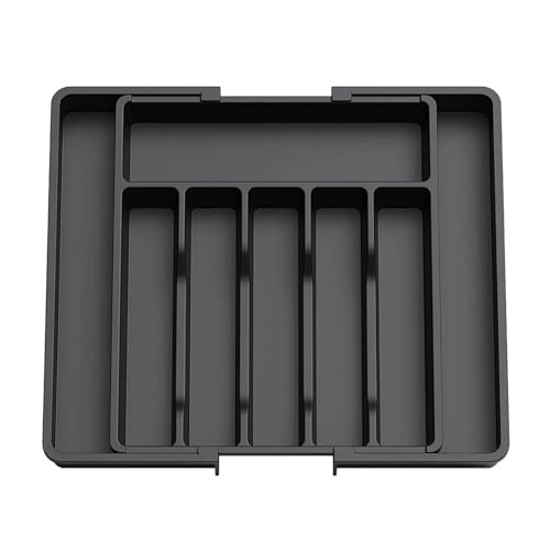 CUDVOLHTU Besteckschubladen-Organizer, erweiterbares Utensil, Tablett for Besteck und Besteckhalter, schwarzer Besteck-Organizer CUDVOLHTU Besteckschubladen-Organizer, erweiterbares Utensil, Tablett for Besteck und Besteckhalter, schwarzer Besteck-Organizer von CUDVOLHTU