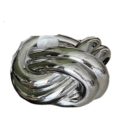 CUDVOLHTU Creative Life Knot Fun Taschentuchbox, Wohnzimmer Couchtisch Esstisch Schlafzimmer Keramik Papierbox(Silver Knot) von CUDVOLHTU