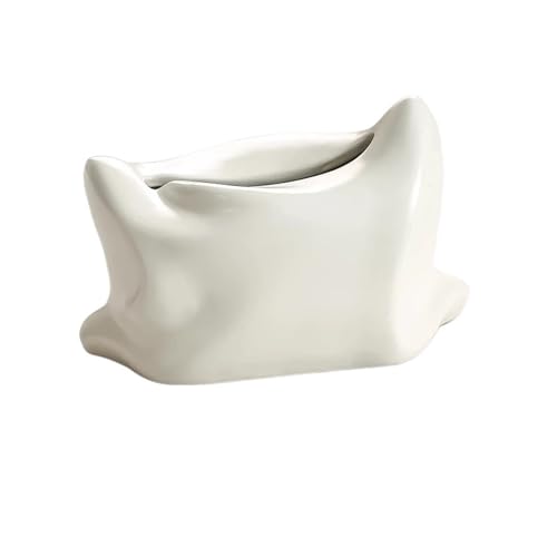 CUDVOLHTU Cremefarbene Taschentuchbox aus Keramik for den Haushalt, Schreibtischdekoration for das Wohnzimmer(Matte White) von CUDVOLHTU