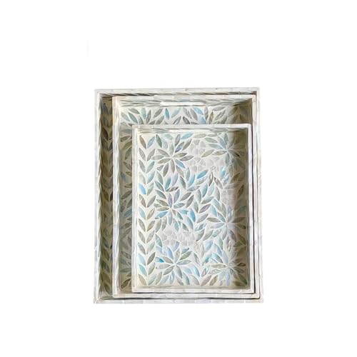 CUDVOLHTU Dekorative Ablageschalen mit bunten Muscheln, dekorativer Kosmetikbehälter for Kommode, Tisch(Rectangle-3 pcs) von CUDVOLHTU