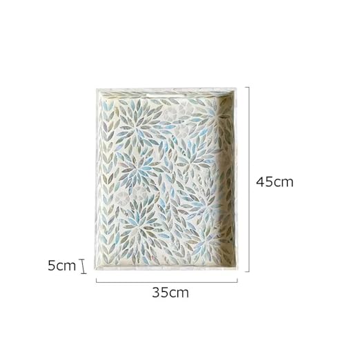 CUDVOLHTU Dekorative Ablageschalen mit bunten Muscheln, dekorativer Kosmetikbehälter for Kommode, Tisch(Rectangle-L) von CUDVOLHTU