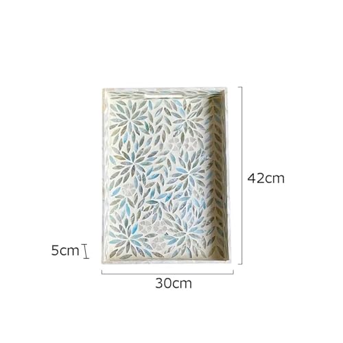 CUDVOLHTU Dekorative Ablageschalen mit bunten Muscheln, dekorativer Kosmetikbehälter for Kommode, Tisch(Rectangle-M) von CUDVOLHTU