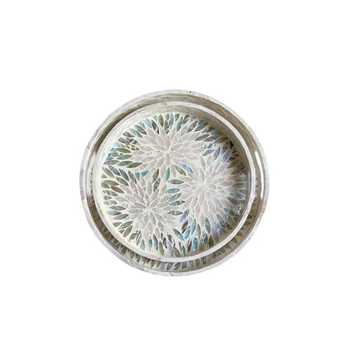 CUDVOLHTU Dekorative Ablageschalen mit bunten Muscheln, dekorativer Kosmetikbehälter for Kommode, Tisch(Round-2 pcs) von CUDVOLHTU