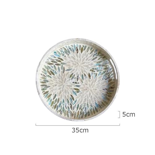 CUDVOLHTU Dekorative Ablageschalen mit bunten Muscheln, dekorativer Kosmetikbehälter for Kommode, Tisch(Round-L) von CUDVOLHTU