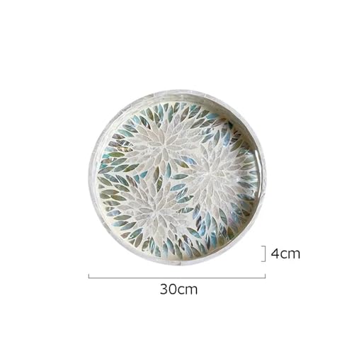 CUDVOLHTU Dekorative Ablageschalen mit bunten Muscheln, dekorativer Kosmetikbehälter for Kommode, Tisch(Round-S) von CUDVOLHTU