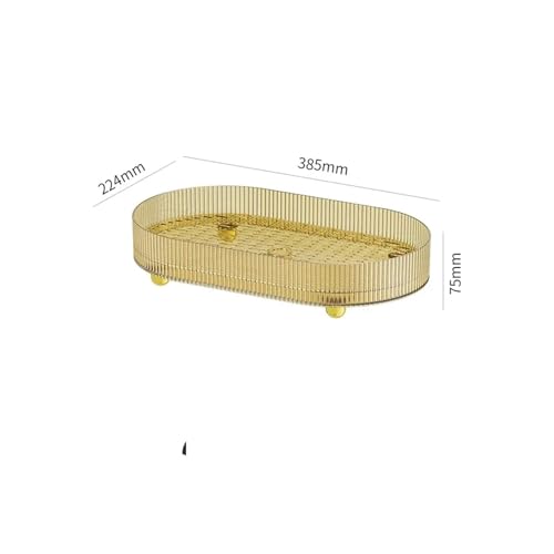 CUDVOLHTU Doppelschicht-Abtropfschale for den Haushalt, Wasserbecher for das Wohnzimmer, Tischbecher, rechteckige Ablage(Amber) von CUDVOLHTU