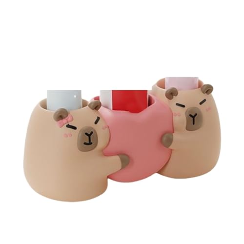 CUDVOLHTU Elektrischer Zahnbürstenhalter for Badezimmer, Zahnbürstenhalter, dekorativer Zahnpastaständer, Capybara-Design, for Paare von CUDVOLHTU