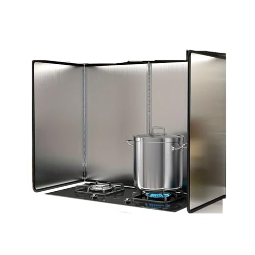 CUDVOLHTU Gefaltetes Spritzschutz-Set aus Edelstahl, antihaftbeschichteter Küchenherdschutz mit faltbaren Paneelen von CUDVOLHTU