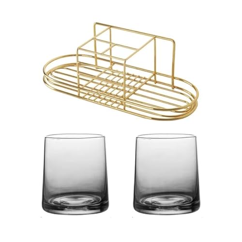 CUDVOLHTU Goldfarbener Zahnbürstenhalter, Regal for Badezimmer, Wandmontage, Aufbewahrung, Zahnpasta-Set, Rasierer-Organizer(C) von CUDVOLHTU