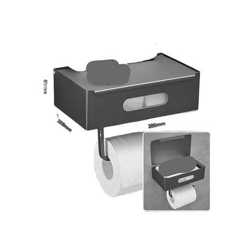 CUDVOLHTU Gun Gray 304 Edelstahl Badezimmer, Papierrollenhalter Wandmontierte Toilettenpapierbox(Gun Gray) von CUDVOLHTU