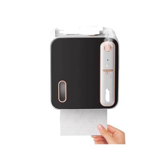 CUDVOLHTU Halter Intelligent, Aromatherapie-Toilettenpapierbox, Toilettenpapier-Aufbewahrungsregal for Aufrollen(Black) von CUDVOLHTU