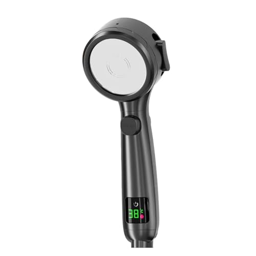 CUDVOLHTU Handbrause mit Druckregulierung, Druckbrause, Digitale LED-Temperaturanzeige(Black) von CUDVOLHTU