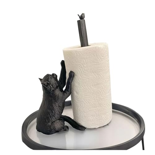 CUDVOLHTU Katzen-Papierhandtuchhalter Purr-fectly, praktischer Papierhandtuchhalter Toilettenpapierhalter(Black) von CUDVOLHTU
