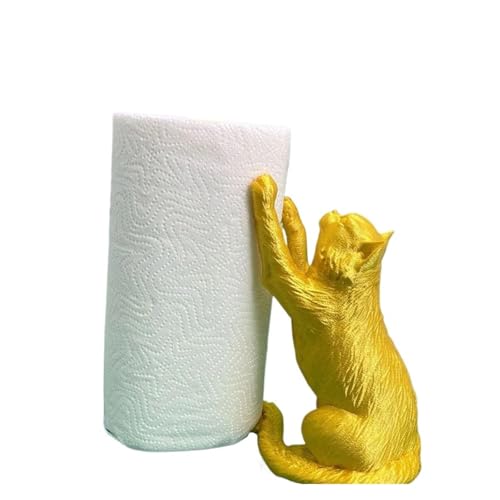 CUDVOLHTU Katzen-Papierhandtuchhalter Purr-fectly, praktischer Papierhandtuchhalter Toilettenpapierhalter(Yellow) von CUDVOLHTU