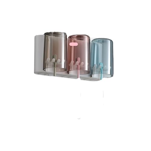 CUDVOLHTU Kompatibel mit ECOCO Badezimmer-Zahnbürste, Halter-Organizer mit Zahnpasta-Auspresser und Wandhalterung(3 Cups Holder) von CUDVOLHTU