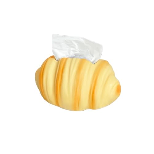 CUDVOLHTU Kreative Croissant-Brot-Taschentuchbox, Dekorationsornament, Keramik-Serviettenbox von CUDVOLHTU