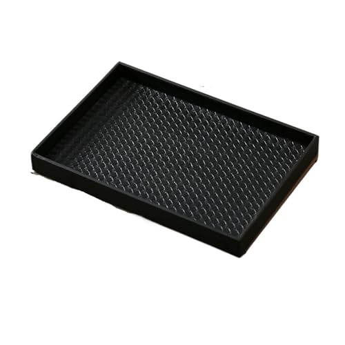 CUDVOLHTU Leichtes, luxuriöses, quadratisches Aufbewahrungstablett aus Leder, dekorativ, Ornamente for Tabletts, Heimdekoration(Black) von CUDVOLHTU
