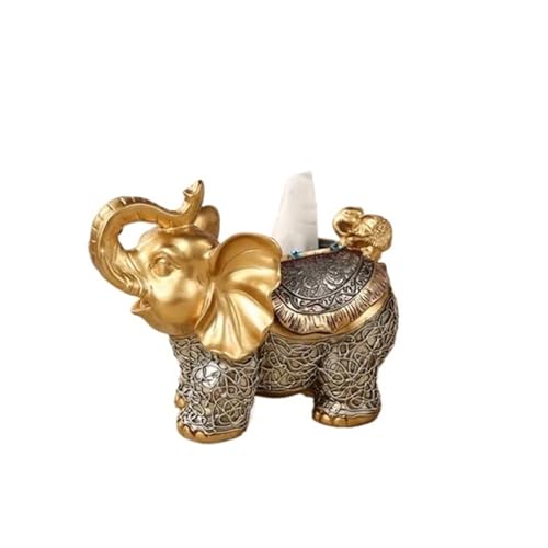 CUDVOLHTU Luxuriöse Taschentuchbox im Retro-Stil mit Elefantenmotiv, Serviettendekoration for das Wohnzimmer(A) von CUDVOLHTU