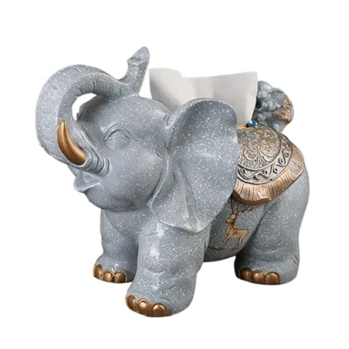 CUDVOLHTU Luxuriöse Taschentuchbox im Retro-Stil mit Elefantenmotiv, Serviettendekoration for das Wohnzimmer(C) von CUDVOLHTU