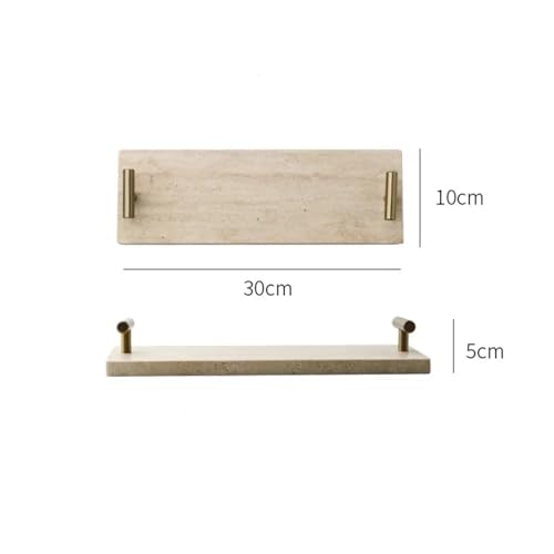 CUDVOLHTU Luxus-Travertin-Badezimmer, Zahnbürstenhalter, Seifenspender, Schale aus natürlichem Marmor(Handle Tray A) von CUDVOLHTU