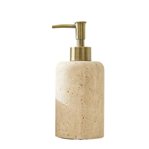 CUDVOLHTU Luxus-Travertin-Badezimmer, Zahnbürstenhalter, Seifenspender, Schale aus natürlichem Marmor(Soap Bottle) von CUDVOLHTU