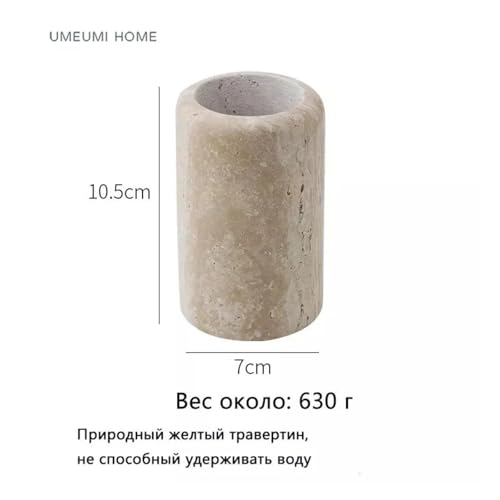 CUDVOLHTU Luxus-Travertin-Badezimmer, Zahnbürstenhalter, Seifenspender, Schale aus natürlichem Marmor(Toothbrush Holder) von CUDVOLHTU