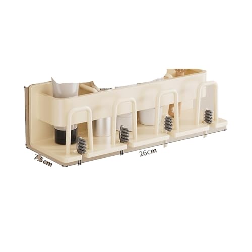 CUDVOLHTU Metall Kunststoff Zahnbürste Rack, Punch-Freies Zahnpasta Halter Wand-Montiert Lagerung Rack ZG87(Cream 4) von CUDVOLHTU