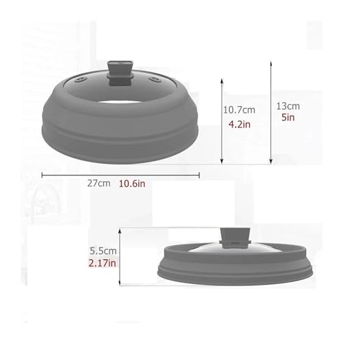 CUDVOLHTU Mikrowellen-Abdeckung for Lebensmittel, 26,7 cm, faltbar, Mikrowellen-Teller-Abdeckung, Silikon-Spritzschutz(10.5 inch) von CUDVOLHTU