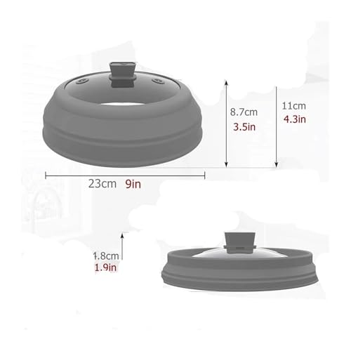 CUDVOLHTU Mikrowellen-Abdeckung for Lebensmittel, 26,7 cm, faltbar, Mikrowellen-Teller-Abdeckung, Silikon-Spritzschutz(9 inch) von CUDVOLHTU