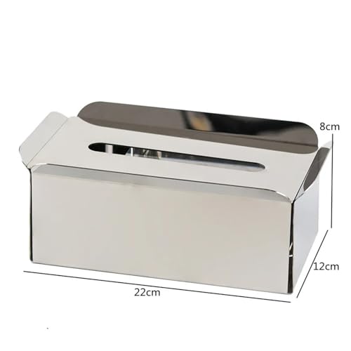 CUDVOLHTU Moderne quadratische Taschentuchbox aus Metall, Ornament, Taschentuchbox aus Edelstahl, Taschentuchaufbewahrung(A) von CUDVOLHTU