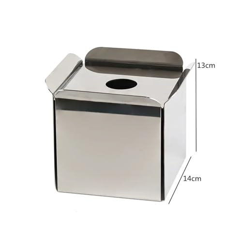 CUDVOLHTU Moderne quadratische Taschentuchbox aus Metall, Ornament, Taschentuchbox aus Edelstahl, Taschentuchaufbewahrung(B) von CUDVOLHTU