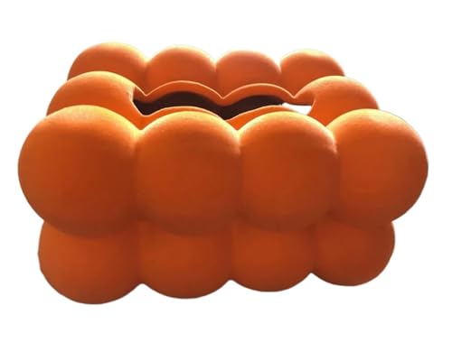 CUDVOLHTU Nordische Taschentuchbox aus Keramik, große Blasenkugelform, Seidenpapierhalter, Papierbox-Abdeckung(Orange) von CUDVOLHTU