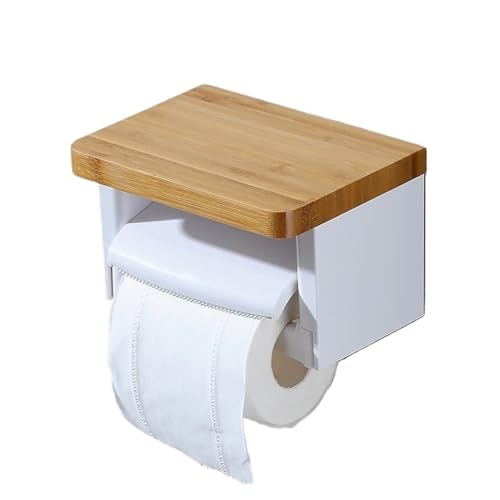 CUDVOLHTU Perforierter Papierhandtuchhalter aus Massivholz, an der Wand montierte Papierrollenröhre(White) von CUDVOLHTU