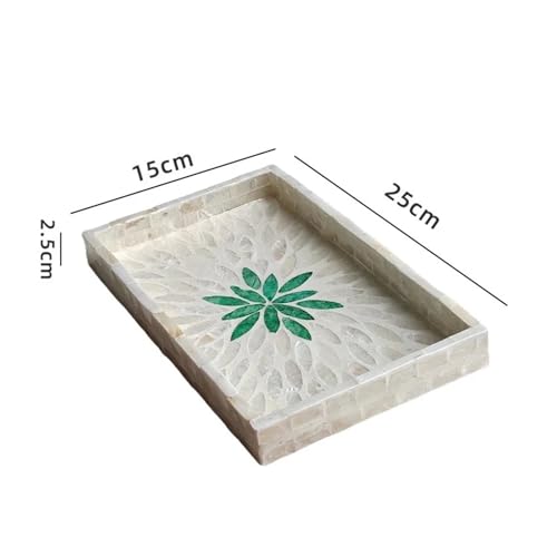 CUDVOLHTU Rattan-Snacktabletts for den Haushalt, handbemaltes Muscheltablett, dekorativ(C4) von CUDVOLHTU