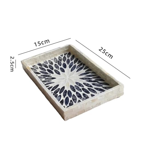 CUDVOLHTU Rattan-Snacktabletts for den Haushalt, handbemaltes Muscheltablett, dekorativ(C6) von CUDVOLHTU