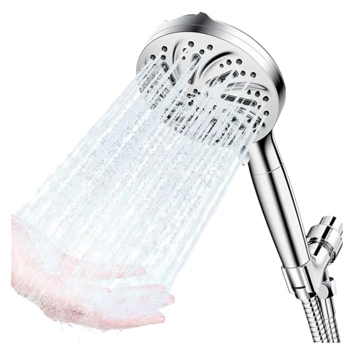 CUDVOLHTU Runde Hochdruck-Handbrause, Kopf 10 Strahlarten, Chrom-Finish, mit Filtersystem(Shower) von CUDVOLHTU