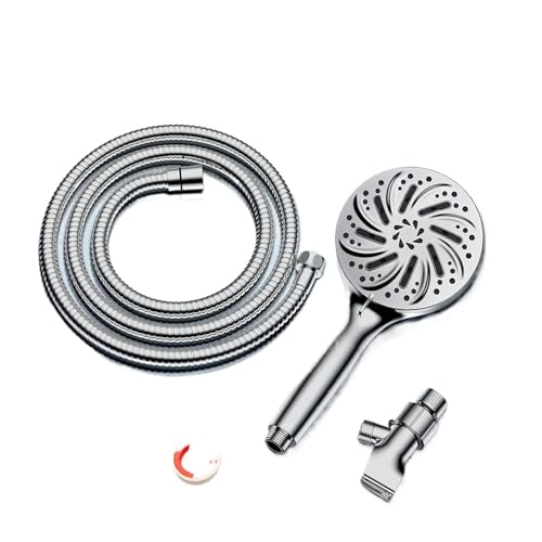 CUDVOLHTU Runde Hochdruck-Handbrause, Kopf 10 Strahlarten, Chrom-Finish, mit Filtersystem(Shower Set) von CUDVOLHTU