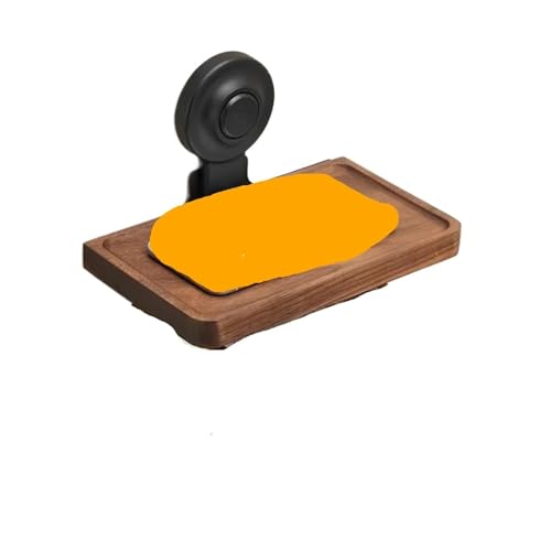 CUDVOLHTU Saugnapf-Walnuss-Taschentuchhalter, Toilettenpapierbox aus Massivholz, Toilettenpapier-Aufbewahrungsregal(Style B) von CUDVOLHTU