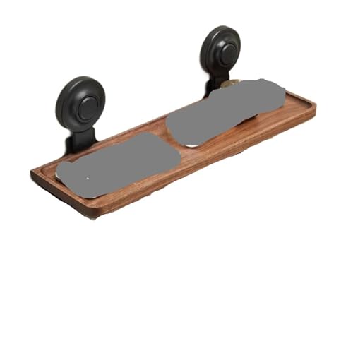 CUDVOLHTU Saugnapf-Walnuss-Taschentuchhalter, Toilettenpapierbox aus Massivholz, Toilettenpapier-Aufbewahrungsregal(Style C) von CUDVOLHTU