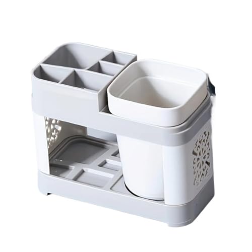 CUDVOLHTU Schickes Zahnbürsten- und Zahnpastahalter-Set mit Hohldesign und Abfluss – ideal for das Badezimmer(Single) von CUDVOLHTU