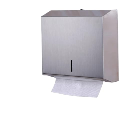 CUDVOLHTU Schwarze Papierhandtuchbox, Papierhandtuchhalter Aus Edelstahl 304 Mit Diebstahlschutz Und Schlüsselschloss(Brushed-Nail) von CUDVOLHTU