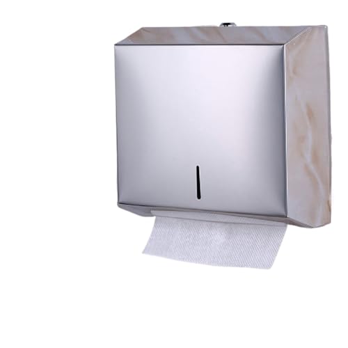 CUDVOLHTU Schwarze Papierhandtuchbox, Papierhandtuchhalter Aus Edelstahl 304 Mit Diebstahlschutz Und Schlüsselschloss(Chrome-Glue) von CUDVOLHTU