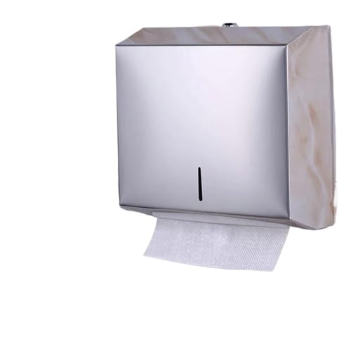 CUDVOLHTU Schwarze Papierhandtuchbox, Papierhandtuchhalter Aus Edelstahl 304 Mit Diebstahlschutz Und Schlüsselschloss(Chrome-Nail) von CUDVOLHTU