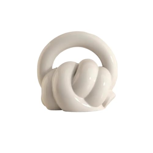 CUDVOLHTU Serviettenhalter aus Keramik, Seilknoten, Wohnzimmer, Schlafzimmer, Schreibtisch-Ornament, Taschentuchbox(White) von CUDVOLHTU